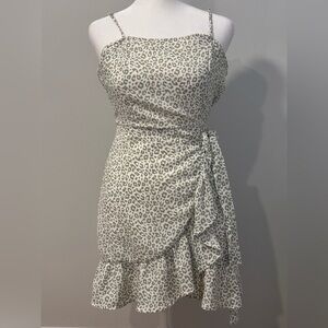 Altar'd State Green and White Leopard Print Mini Dress XS